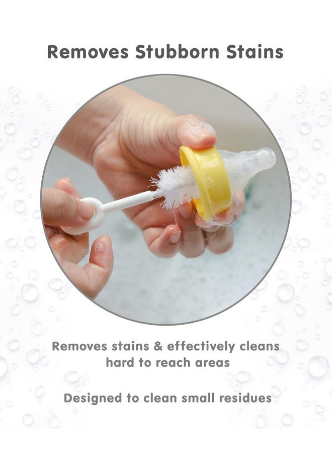 5 Pcs Baby Milk Bottle Nipple Straw Brush Sponge Nylon Cleaning Brush Cleaner Bottle Set (Assorted Random Color, 5 Pcs)(Cleaning Brush Kit) (5 In 1 Kit)