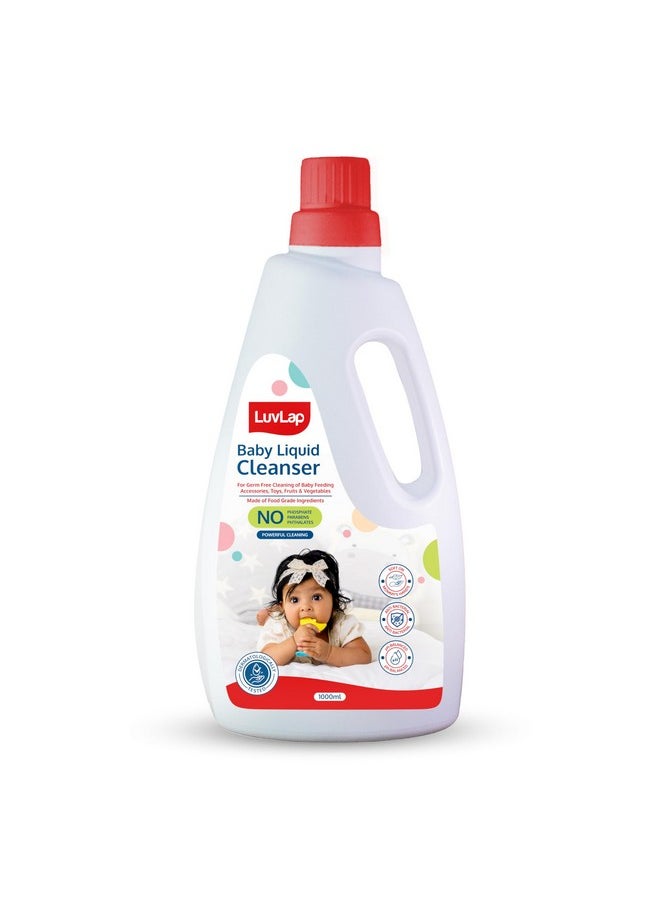 Baby Liquid Cleanser 1000Ml, For Cleaning Feeding Bottle, Cutlery, Toys, Fruits & Vegetables, Kills 99.9% Germs, Ph Balanced Dermatologically Tested Formula, No Harsh Chemicals, Bio-Degradable