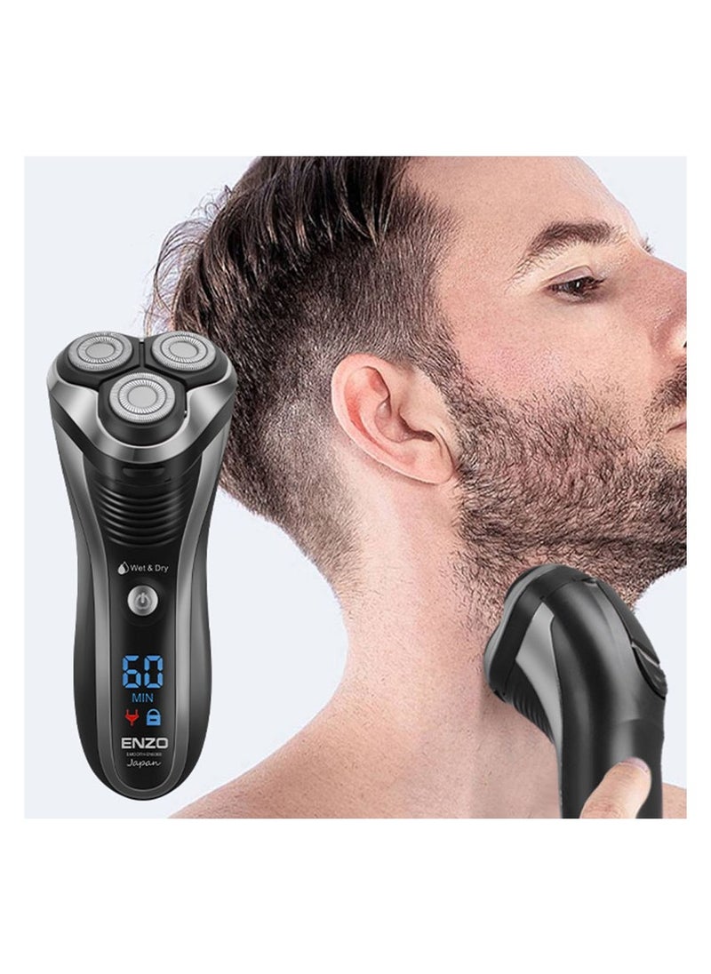 ENZO EN-9309 Triple Blades Beard Trimmer & Electric Shaver Cordless, Waterproof USB Charging Razor