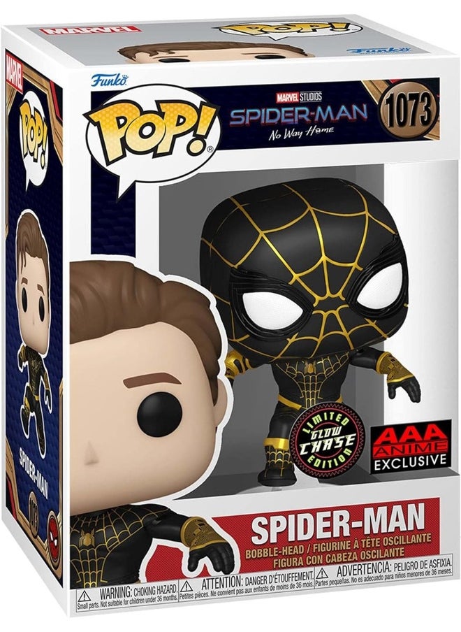 Spider-Man NWH Unmasked Black Suit Pop! Figure AAA Anime Ex.