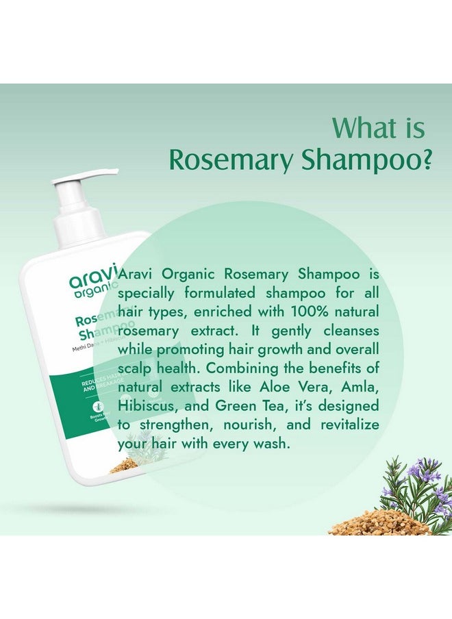 Rosemary Hair Growth Shampoo - Enriched With Rosemary, Green Tea & Caffeine - For All Hair Types - For Men & Women - Sulfate & Paraben Free 200 Ml