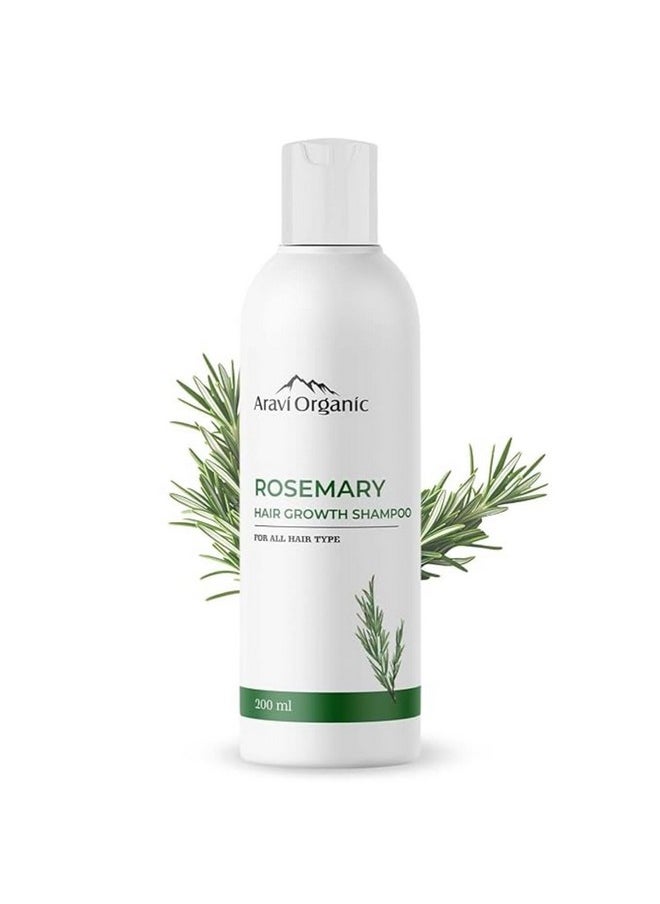 Rosemary Hair Growth Shampoo - Enriched With Rosemary, Green Tea & Caffeine - For All Hair Types - For Men & Women - Sulfate & Paraben Free 200 Ml