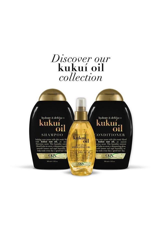 Hydrate & Defrizz Kukui Oil Conditioner | Kukui Nut Oil Infused Blend Helps Moisturizing Oily, Greasy, Curly, Frizzy, Shine Hair 385 Ml