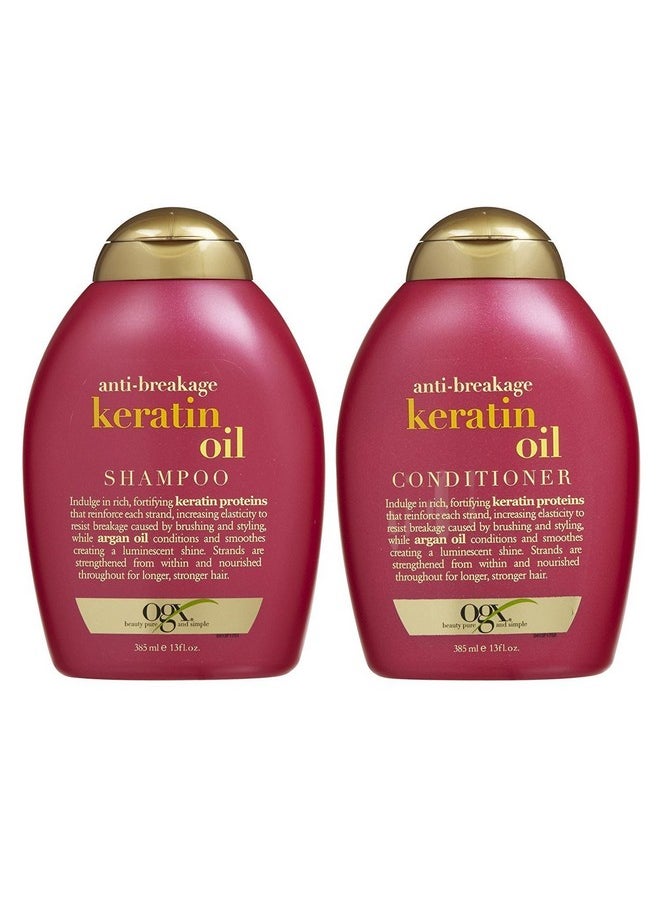 Strength & Length Keratin Fortifying Anti-Frizz Shampoo + Conditioner Combo | Damaged Hair & Split Ends, With Keratin Proteins & Argan Oil, Paraben Sulfate Free 770 Ml