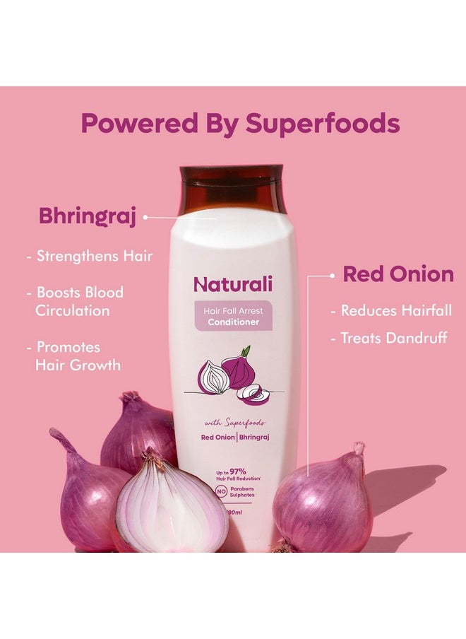 Daily Strength & Nourish Shampoo + Hair Fall Arrest Conditioner | Nourishes, Conditions Hair | Controls Hairfall, Frizziness | Rice Water Shampoo, Onion Bhringraj Conditioner | 370Ml+180Ml