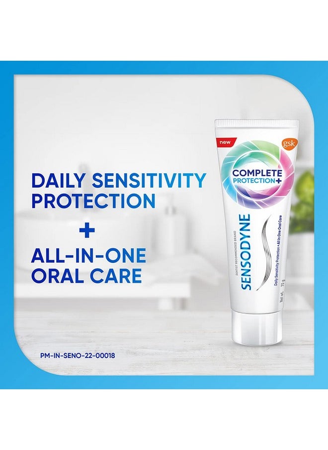 Toothpaste Complete Protection+ Combo Pack, All In One Daily Oral Care Tooth Paste For Sensitive Teeth, 140 Gm Multi-Pack (70 Gm X 2)