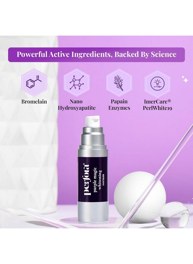 Purple Magic Whitening Serum-30Ml | V34 Colour Corrector For Teeth | Purple Toothpaste For Teeth Whitening | Teeth Stain Remover | Enamel Safe & Effective Teeth Whitener Oral Care |Apple Peach