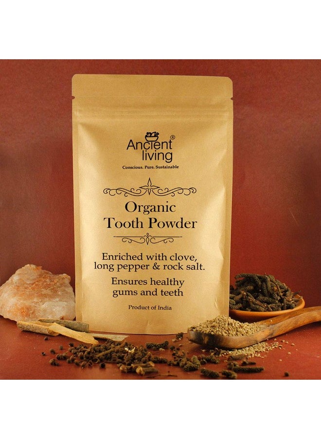 Organic Tooth Powder Pouch - For Healthy Gums And Teeth - Chemical Free - 100 Gm