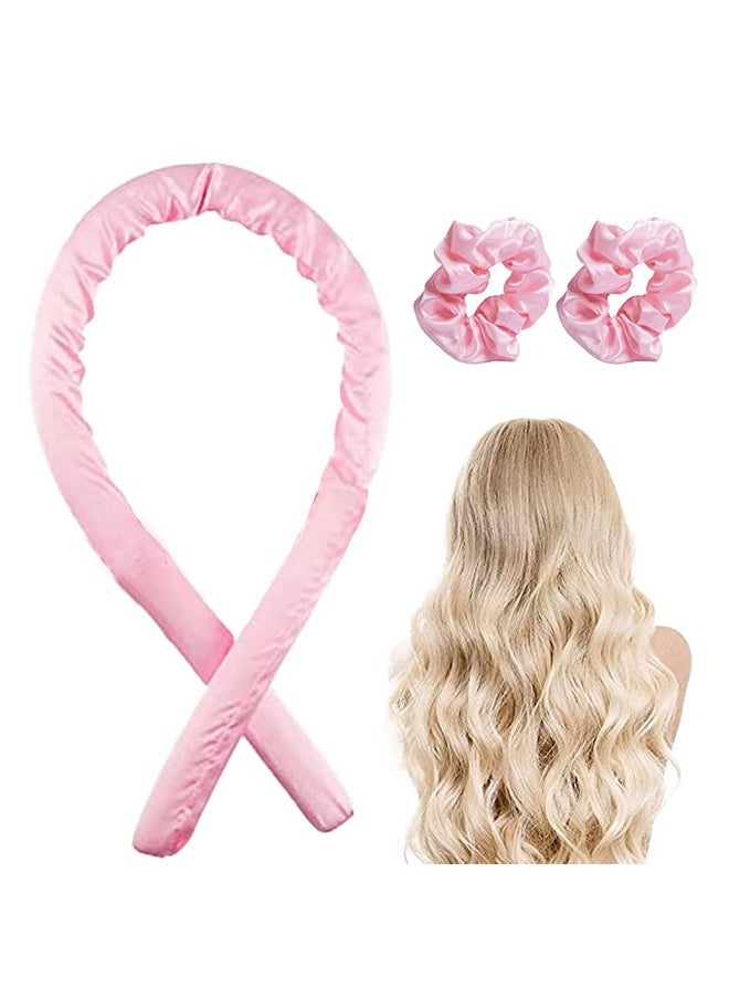 Heatless Hair Curler - Crafted With Pure Satin For Perfect Bouncy Curls Without Heat - Voluminous & Long Lasting Curls | 1 Hair Ribbon & 2 Scrunchies