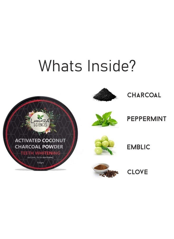 Carbon White Activated Charcoal Powder Teeth Whitening Powder With Clove, Mint Extracts. 100 Gms. Refreshing Anti-Inflammatory. | Brighten Your Smile