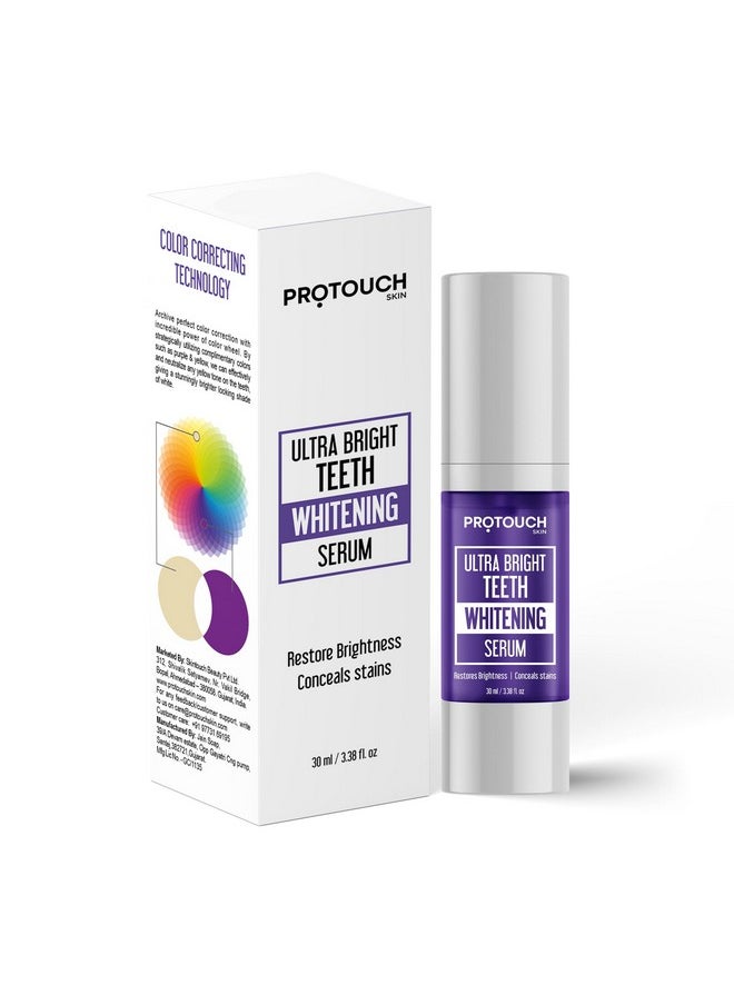 Ultra Bright Teeth Whitening Serum | Colour Corrector For Teeth | Purple Toothpaste For Teeth Whitening | Tooth Stain Removal | Enamel Safe & Effective Teeth Whitener | 30 Ml