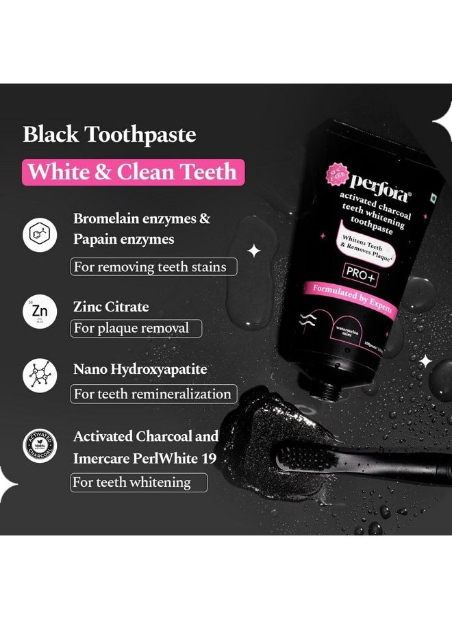 Luminous White Oral Care Combo: Purple Magic Whitening Serum & Charcoal Watermelon Mint Sls Free Toothpaste For Adults | V34 Colour Corrector For Teeth | Enamel Safe & Effective Teeth Whitener