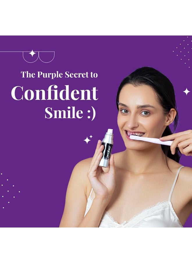 Luminous White Oral Care Combo: Purple Magic Whitening Serum & Charcoal Watermelon Mint Sls Free Toothpaste For Adults | V34 Colour Corrector For Teeth | Enamel Safe & Effective Teeth Whitener