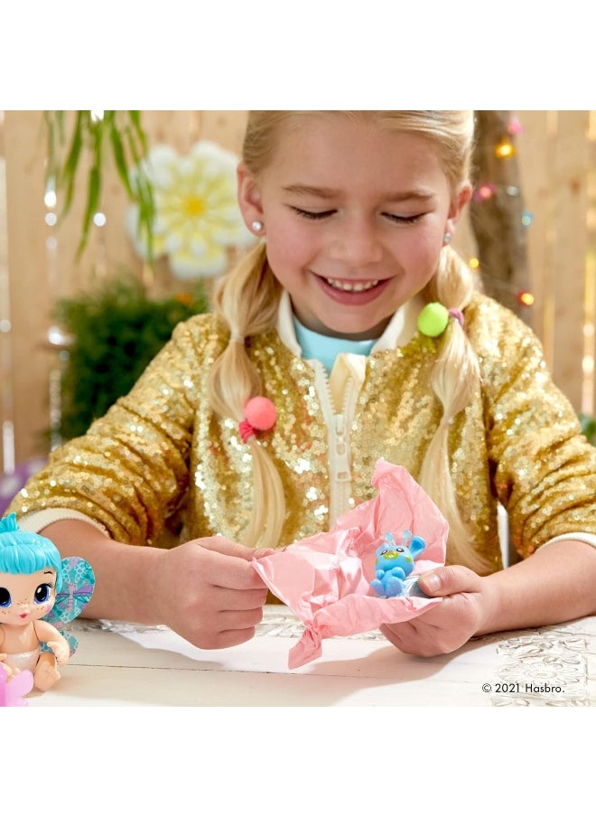 Baby Alive Glo Pixies Minis Doll, Aqua Flutter, Glow-in-The-Dark Doll for Kids Ages 3 and Up, 3.75-Inch Pixie Toy with Surprise Friend