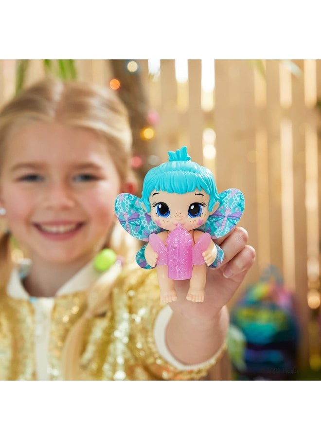 Baby Alive Glo Pixies Minis Doll, Aqua Flutter, Glow-in-The-Dark Doll for Kids Ages 3 and Up, 3.75-Inch Pixie Toy with Surprise Friend