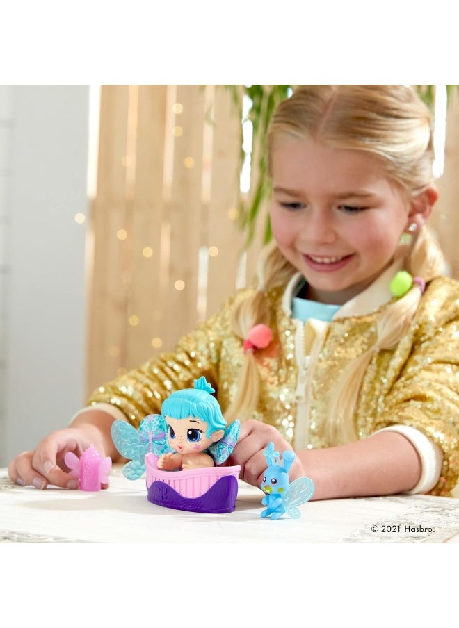 Baby Alive Glo Pixies Minis Doll, Aqua Flutter, Glow-in-The-Dark Doll for Kids Ages 3 and Up, 3.75-Inch Pixie Toy with Surprise Friend