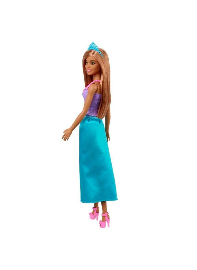 Dreamtopia Princess Doll (Brunette), Wearing Blue Skirt, Shoes And Tiara, Toy For Kids Ages 3 Years Old And Up