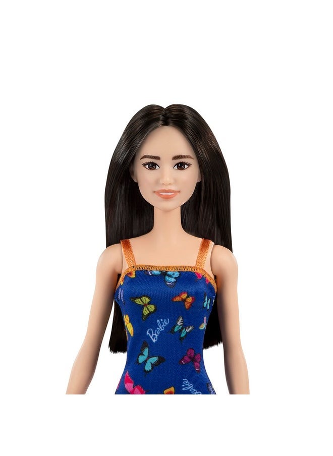 Doll (11.5 Inches) With Colorful Butterfly Logo Print Blue Dress & Strappy Heels, Great Gift For Ages 3 Years Old & Up