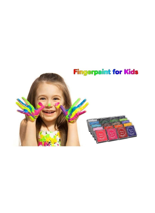 Color Ink Pad Finger Washable Craft Ink Pad for Kids Non-Toxic 20 Color Craft Ink Pad for Stamps Paper Wood Fabric