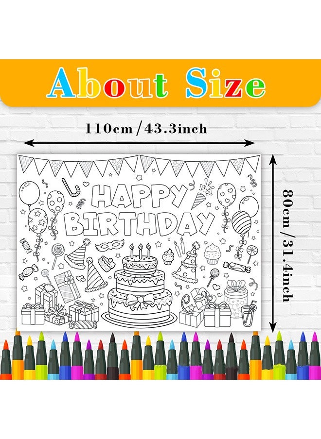 DIY Giant Coloring Poster for Classroom Wall - Versatile 31.4 x 43.4 Inches Birthday Activity Poster/ Table Cover, School Parties, Birthday Party and Special Events Decoration