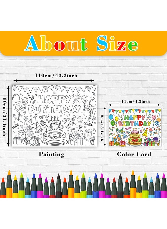 DIY Giant Coloring Poster for Classroom Wall - Versatile 31.4 x 43.4 Inches Birthday Activity Poster/ Table Cover, School Parties, Birthday Party and Special Events Decoration