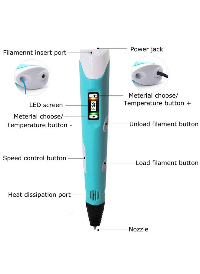 Imagine & Innovate 3D Pen With Lcd Display With Filament Adventure【With Adaptor】【Pack Of 1】