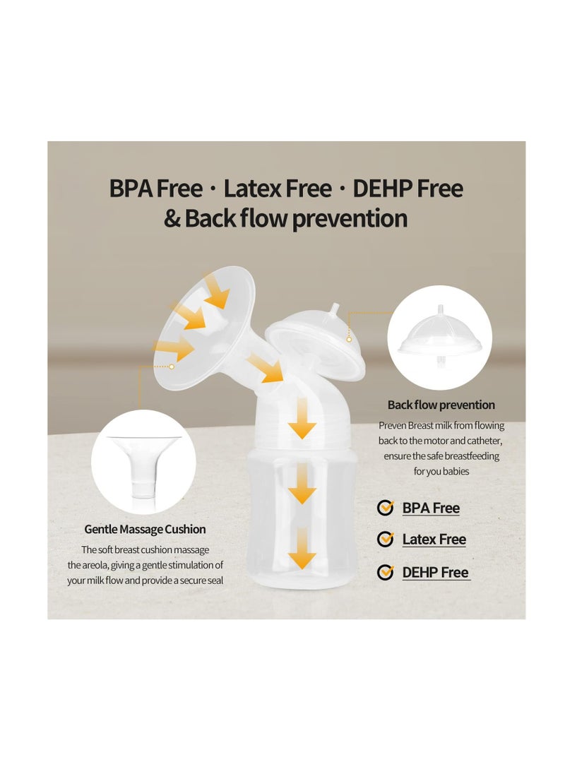 Double Electric Breast Pump Hands Free Breast Milk Pump Wearable Pumps for Breastfeeding 16 Pressure Levels and 6 Cycles Strong Suction 2 Size Flanges