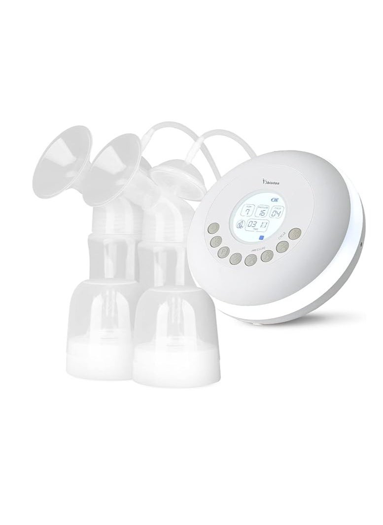 Double Electric Breast Pump Hands Free Breast Milk Pump Wearable Pumps for Breastfeeding 16 Pressure Levels and 6 Cycles Strong Suction 2 Size Flanges