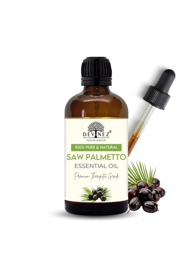 Saw Palmetto Oil For Hair Growth 15 Ml,Serenoa Repens, Natural Hair Growth Vitalizer Enriched With 100% Pure Natural Undiluted Therapeutic Grade Oils, Metal Anodized Aluminum Bottle