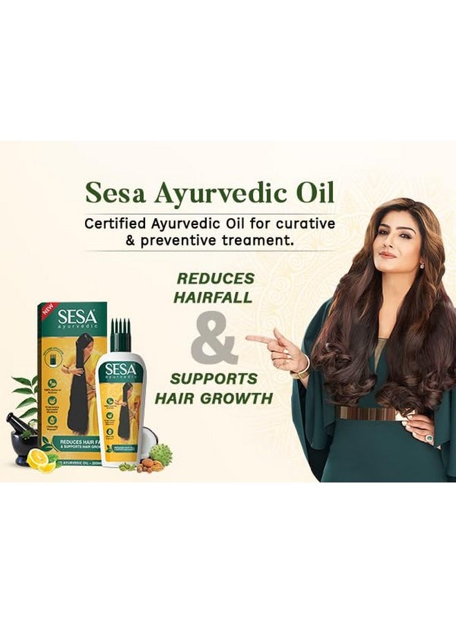 Ayurvedic Hair Oil With Bhringraj & 17 Rare Herbs With Coconut Oil And 4 Nourishing Oil For Hair Growth Help Control Hair Fall With Easy Oil Applicator For Women And Men (400 Ml)