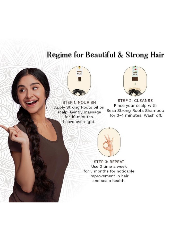 Ayurvedic Strong Roots Hair Oil 200 Ml Hair Strenghtening Reduces Hairfall No Mineral Oil Hair Oil For Women And Men