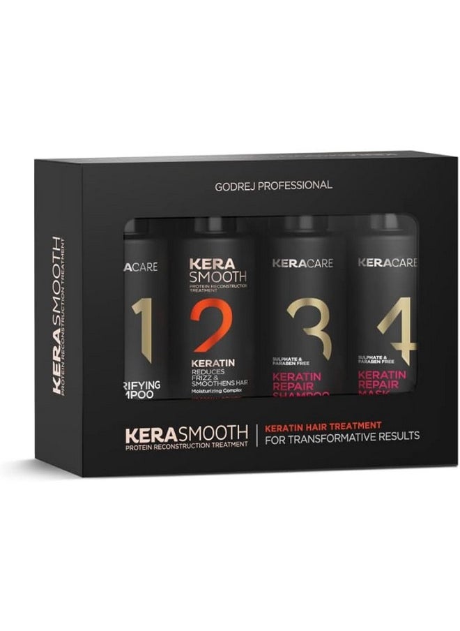 Kerasmooth Keratin Treament - No Formaldehyde - Monodose, 60Ml X 4 Bottles, All