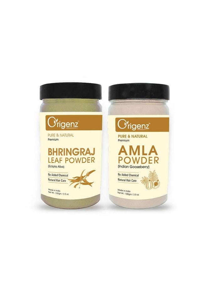 Amla And Bhringraj Powders Combo Pack For Hair Care, Healthy Scalp, Conditioning, Mask | Indian Gooseberry | Eclipta Alba | 200Gm