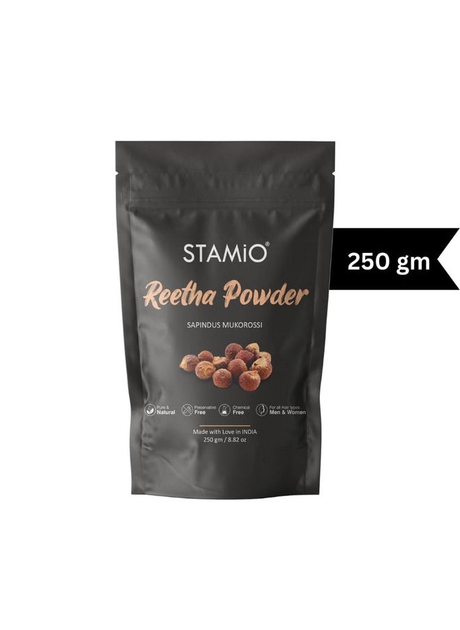 Reetha Powder 250 Gm For Hair Wash, Pack, Mask, Diy | Pure Seedless Aritha | Natural Cleanser/Shampoo | Dried Ritha | Soapnuts | Sapindus Mukorossi | In Pouch 8.82 Oz