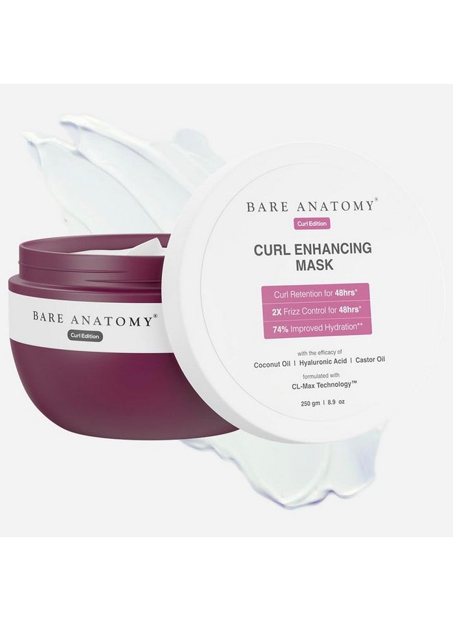 Curl Enhancing Hair Mask | Smoothens & Conditions Hair With Curl Retention & 2X Frizz Protection For 48 Hours | Coconut Oil, Hyaluronic Acid & Castor Oil | Sulphate & Paraben Free | 250G