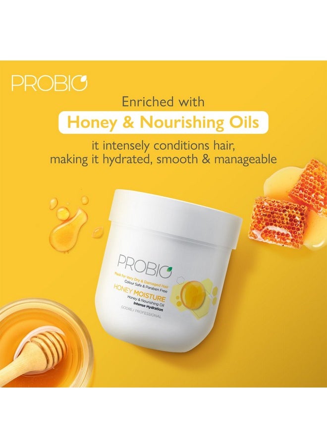 Probio Honey Moisture Hair Mask (200G) For Dry & Damaged Hair No Sulphate No Paraben No Sls No Sles With Honey & Nourishing Oil,1 Count