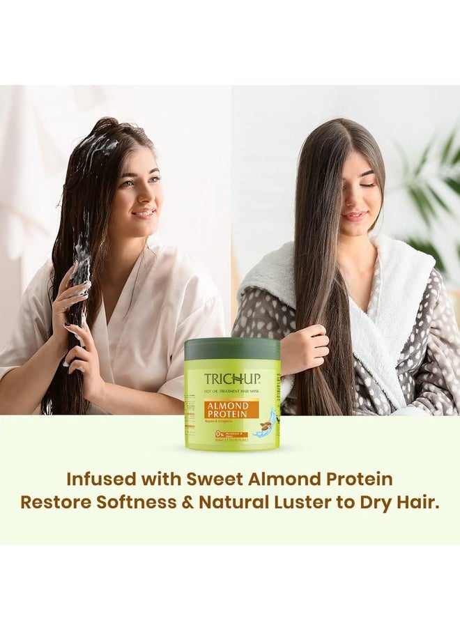 Almond Protein Fresh Hair Mask For All Hair Types (500 Ml) | Repairs Damaged & Rough Hair | Restore Softness Natural Luster, 1 Count