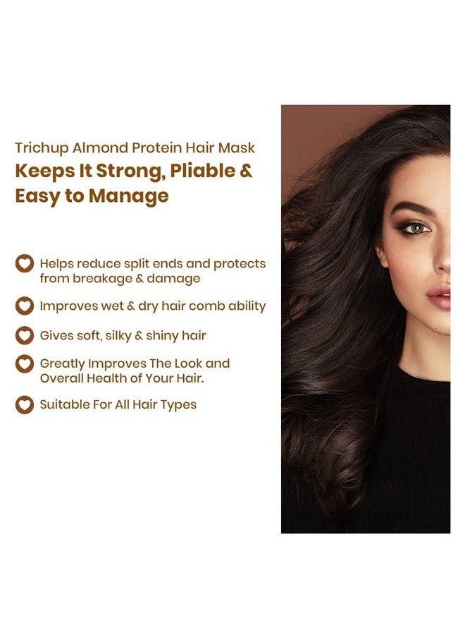 Almond Protein Fresh Hair Mask For All Hair Types (500 Ml) | Repairs Damaged & Rough Hair | Restore Softness Natural Luster, 1 Count