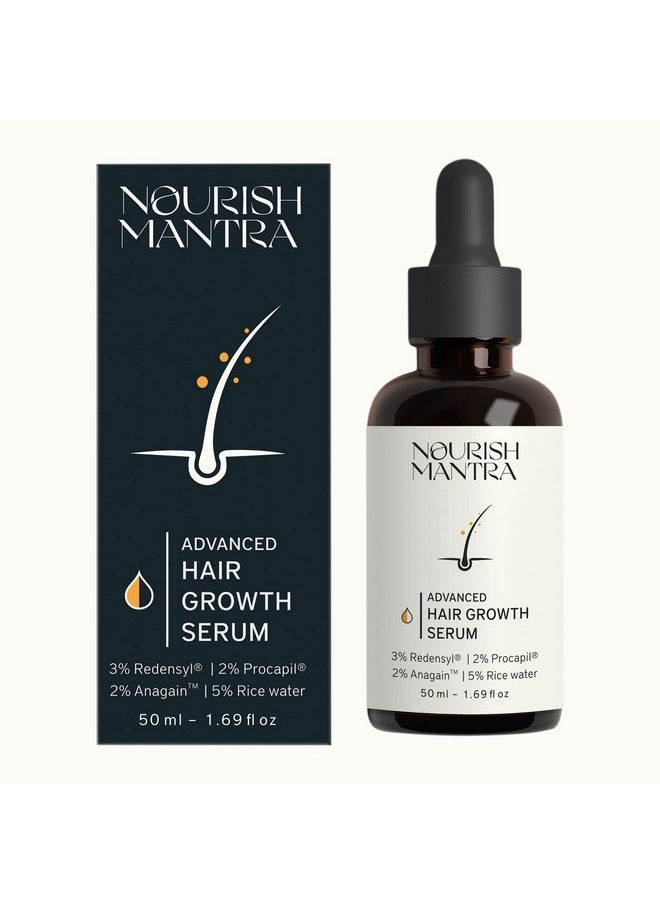 Advanced Hair Growth Serum/For Women & Men/Made With Redensyl, Anagain, Procapil & Rice Water/For Hair Fall/Hair Thinning & For All Hair Types (50 Ml)