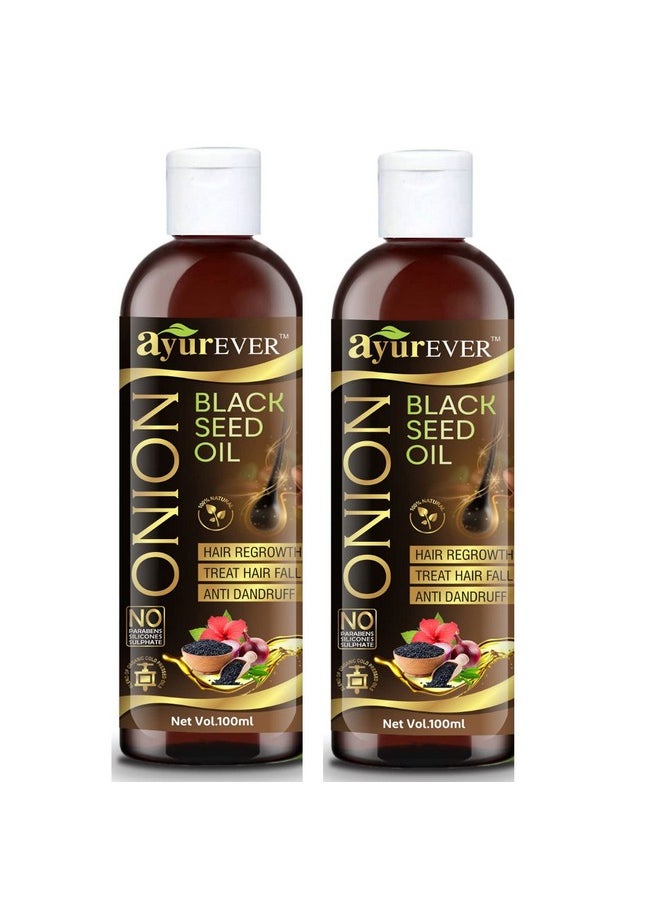 Onion Black Seed Hair Oil For Hair Growth And Hair Fall Control - With Black Seed Oil Extracts- 100 Ml (Pack Of 2)