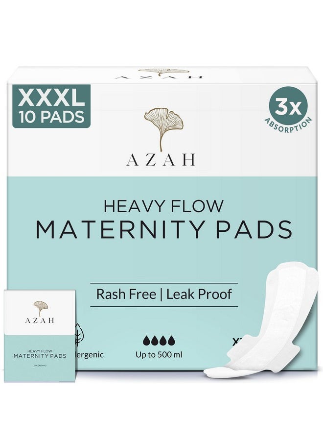 Maternity Pads After Delivery For Women (10 Pads) | Extra Absorbent Maternity Pads Xxxl Size | Soft And Rash Free | For Postpartum Flow, Urine Incontinence, Ultra Heavy Flow | With Disposal Bags