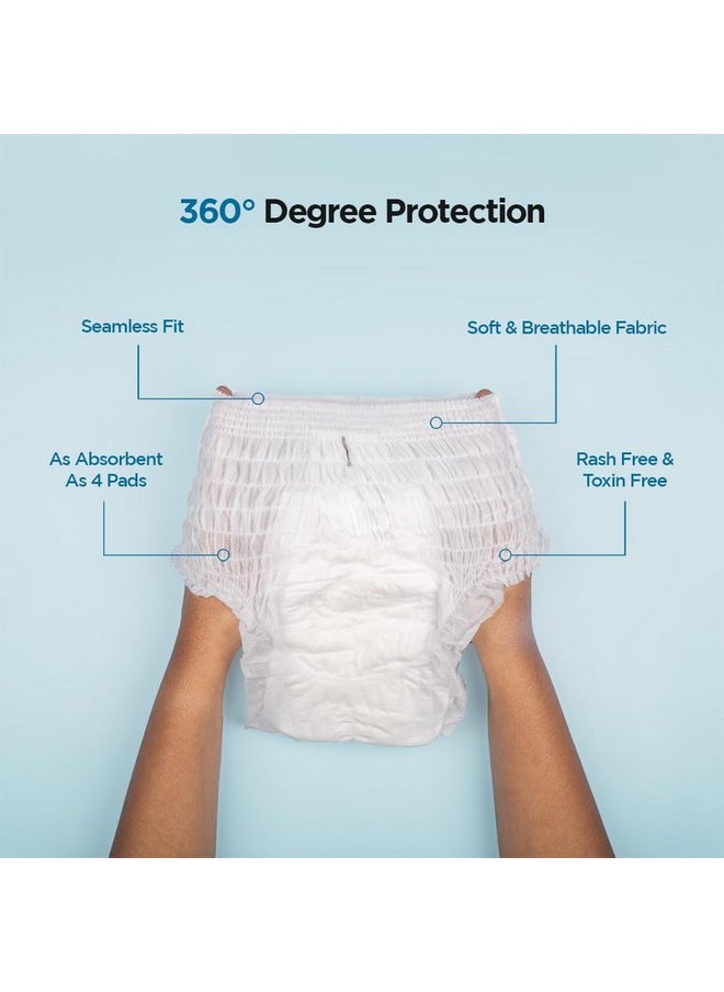 Pee Safe Disposable Period Panties For Women Leak Proof | M-L | Pack Of 4 | 360° Protection | Overnight Comfort | Rash & Toxin Free | No Leakage | Seamless Fit | Period Panty For Heavy Flow