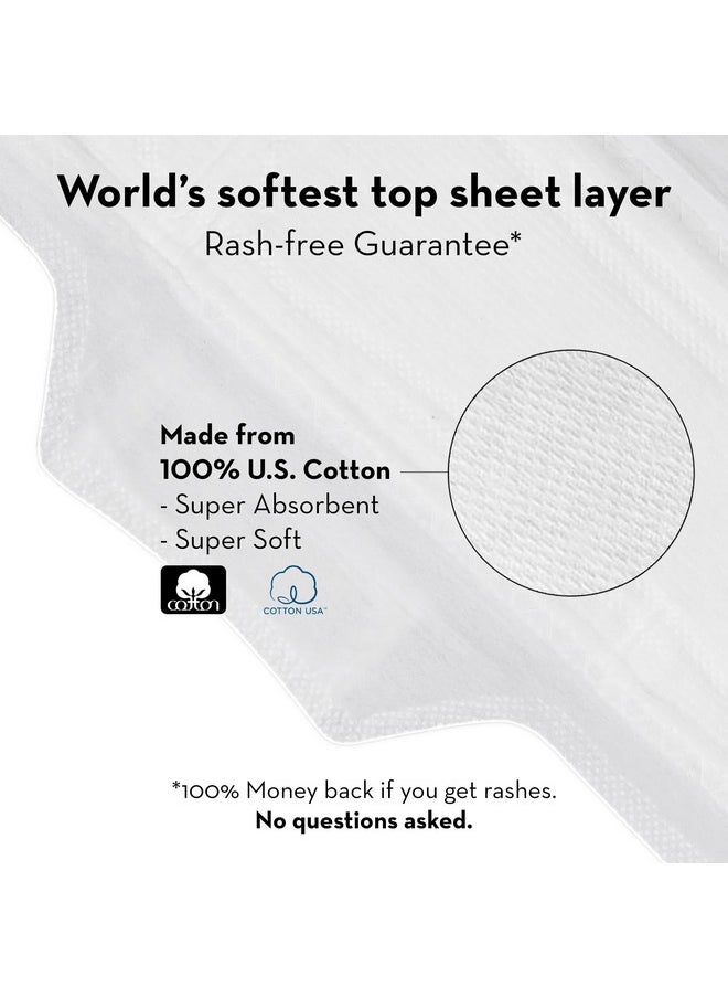 Ultra-Thin Sanitary Pads For Women, 7 Cotton Sanitary Napkins- Pack Of 4 | 3 Medium Flow Xl + 4 Light Flow L + 2 Panty Liners For Rash Free Periods | Pure U.S. Cotton Pads
