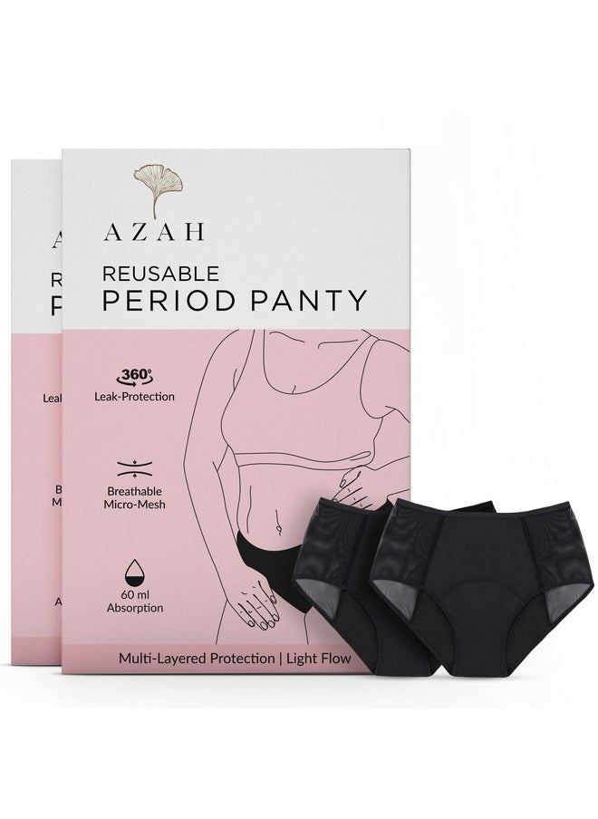 Period Panty For Women Reusable (Pack Of 2, Medium) | Leak Proof Underwear | Period Panty Washable For Women | Spotting And Light Flow | Cottony Soft, Comfortable, Rash Free | No Stains Or Odor