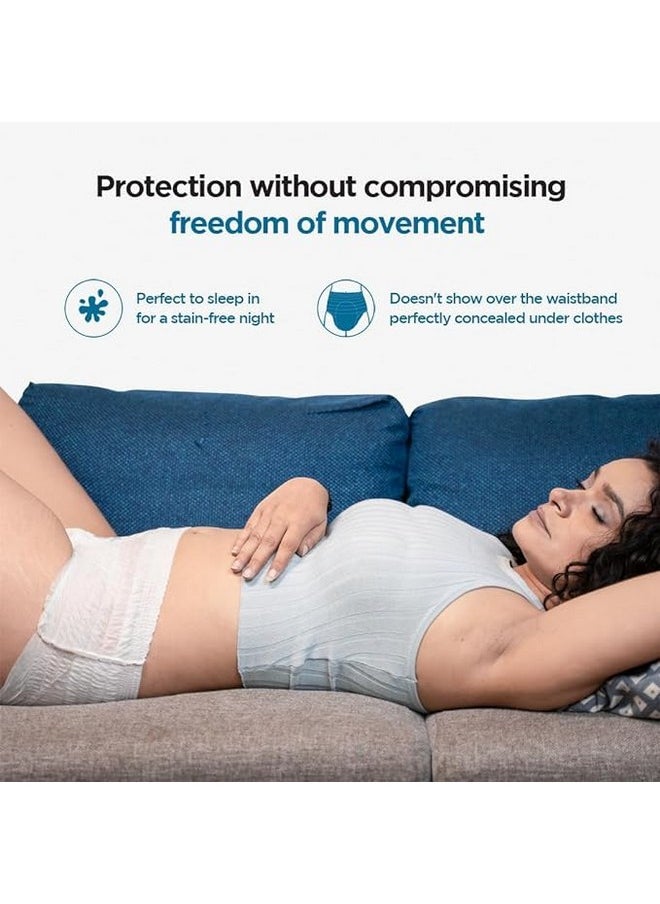 Pee Safe Disposable Period Panties For Women Leak Proof | Xl-Xxl | Pack Of 4 | 360° Protection | Overnight Comfort | Rash & Toxin Free | No Leakage | Seamless Fit | Period Panty For Heavy Flow White