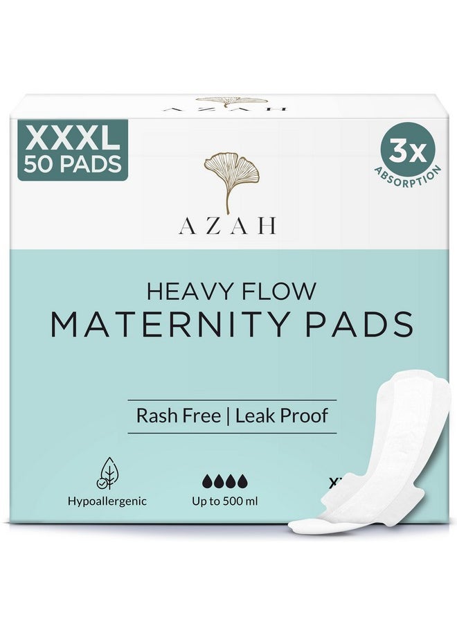 Maternity Pads After Delivery For Women (Box Of 50) Ultra-Absorbent Xxxl Pads For Women | Maternity Pads Made For Heavy Flow, Postpartum Flow & Overnight Flow | Without Disposable Bags