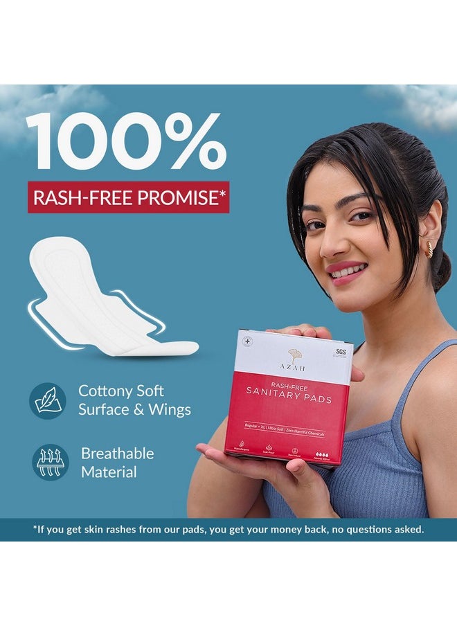 Sanitary Pads For Women Regular [Pack Of 60] 100% Rash-Free Sanitary Napkins | 3X More Absorption, Cottony Soft And Dry Top Cover For Heavy Flow | Leak-Proof | With Disposable Bag