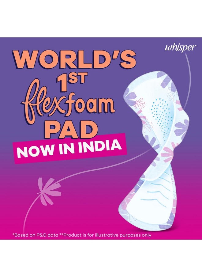 Flexfoam, 10 Xl+ Sanitary Pads For Women, Upto Zero Feel Zero Leaks, World'S 1St Flexfoam Pad, Upto 100% Leak Free, Seamlessly Conforms To Your Body