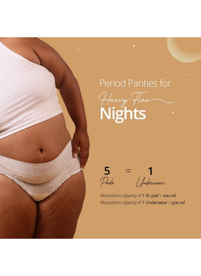 Hygiene Bliss Combo | 4 Period Panties (Xl-Xxl) And Intimate Wash (100Ml) | Maternity Panties For Super-Heavy Flow | Ph Balanced Wash To Prevent Burning & Itching