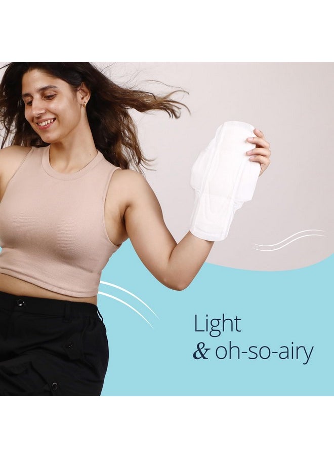 Air Feel Sanitary Pads With Dual Airflow Pores - 40 Large Pads | Airy, Dry, Sweat-Free, Rash-Free & Comfy | Soft, Lightweight & Ultra-Thin | Super-Absorbent Core | Non-Toxic